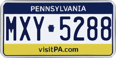 PA license plate MXY5288
