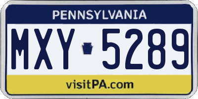 PA license plate MXY5289