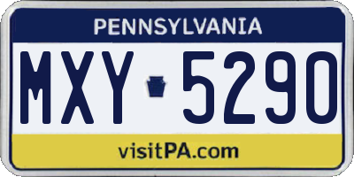 PA license plate MXY5290