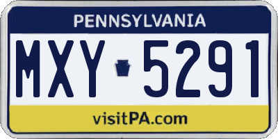PA license plate MXY5291