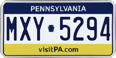 PA license plate MXY5294