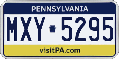 PA license plate MXY5295