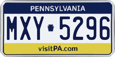 PA license plate MXY5296