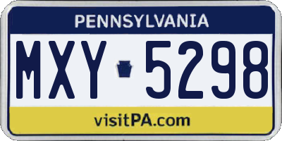 PA license plate MXY5298