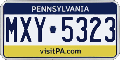 PA license plate MXY5323