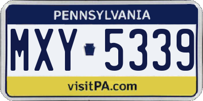 PA license plate MXY5339