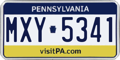 PA license plate MXY5341