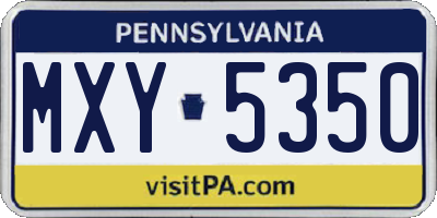 PA license plate MXY5350