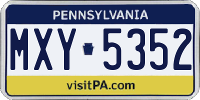 PA license plate MXY5352