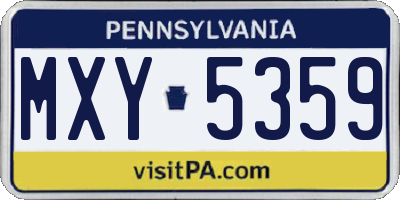 PA license plate MXY5359