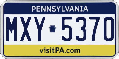PA license plate MXY5370