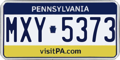 PA license plate MXY5373