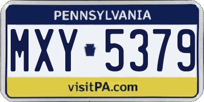 PA license plate MXY5379
