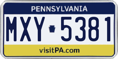 PA license plate MXY5381