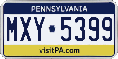 PA license plate MXY5399