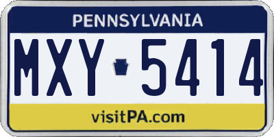 PA license plate MXY5414
