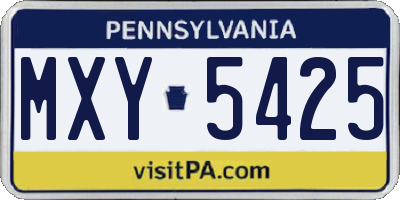 PA license plate MXY5425