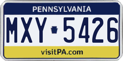 PA license plate MXY5426