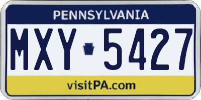 PA license plate MXY5427