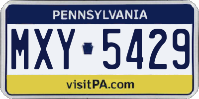 PA license plate MXY5429