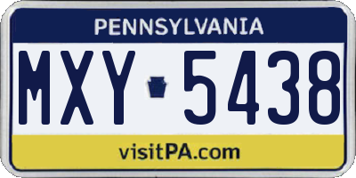 PA license plate MXY5438