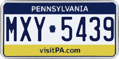 PA license plate MXY5439