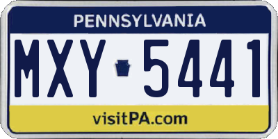 PA license plate MXY5441