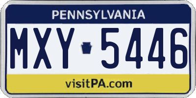 PA license plate MXY5446