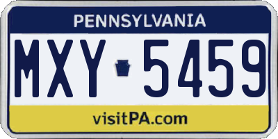 PA license plate MXY5459