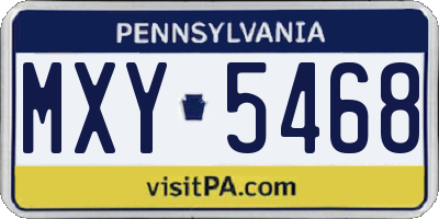 PA license plate MXY5468