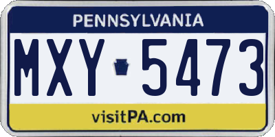 PA license plate MXY5473