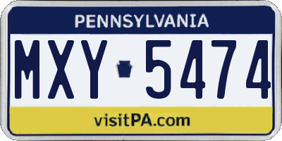 PA license plate MXY5474