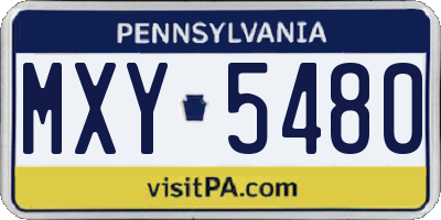 PA license plate MXY5480