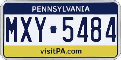PA license plate MXY5484