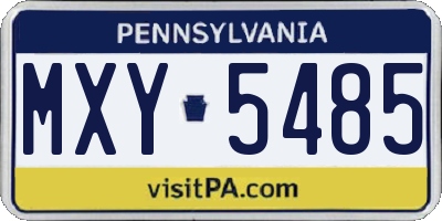PA license plate MXY5485