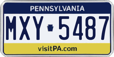PA license plate MXY5487