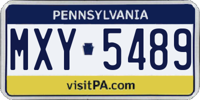 PA license plate MXY5489