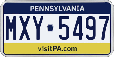 PA license plate MXY5497