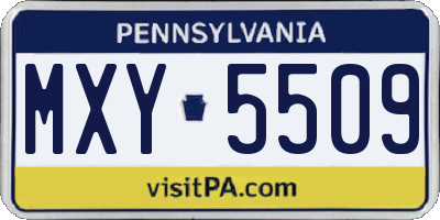 PA license plate MXY5509