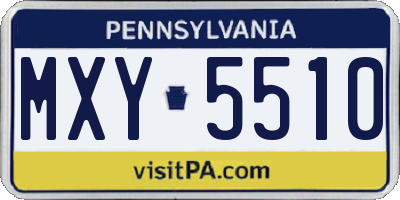 PA license plate MXY5510