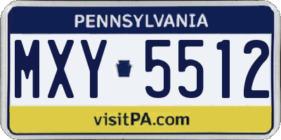 PA license plate MXY5512