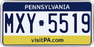 PA license plate MXY5519
