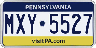 PA license plate MXY5527