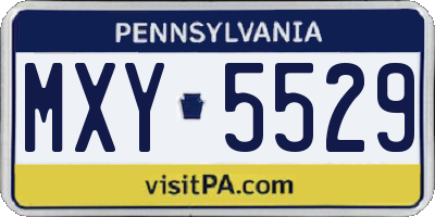 PA license plate MXY5529