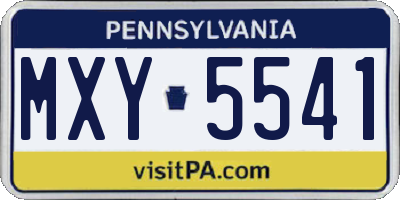 PA license plate MXY5541