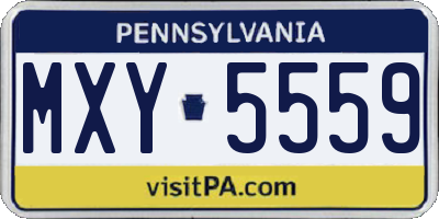 PA license plate MXY5559