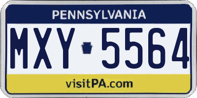 PA license plate MXY5564