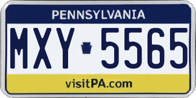 PA license plate MXY5565
