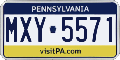 PA license plate MXY5571