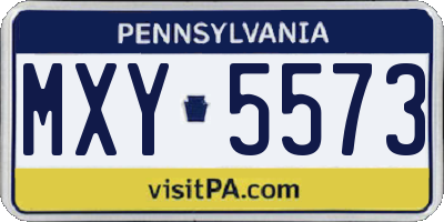 PA license plate MXY5573